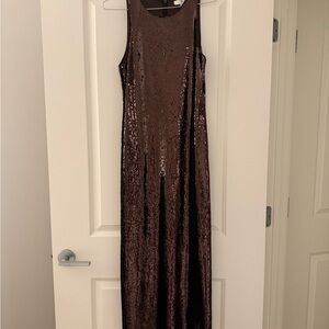 Banana Republic Brown Sequin Maxi Dress